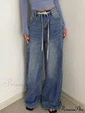 Buttoned Tied Graceful Denim Boyfriend Jeans image 1