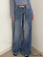 Buttoned Tied Graceful Denim Boyfriend Jeans image 1