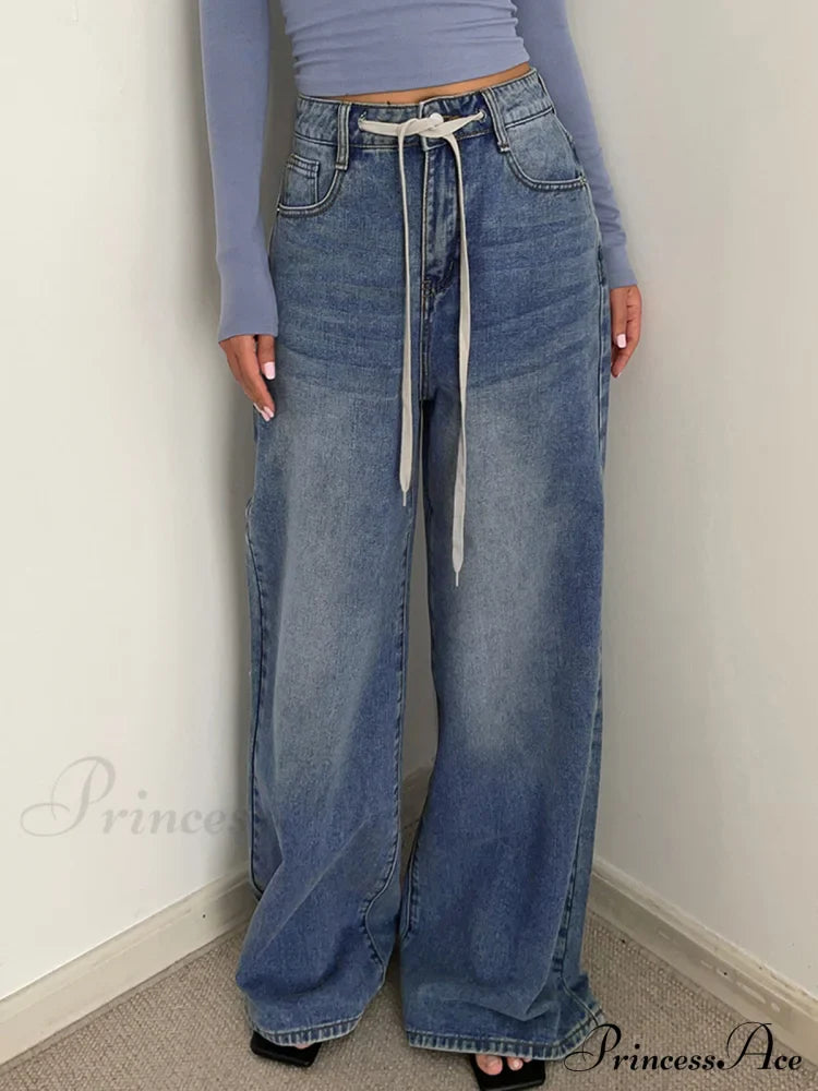Buttoned Tied Graceful Denim Boyfriend Jeans image 1