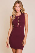 Sleeveless Bow Cutout Knit Sweater Dress image 9