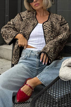 Vintage Style Animal Print Short Cardigan image 2