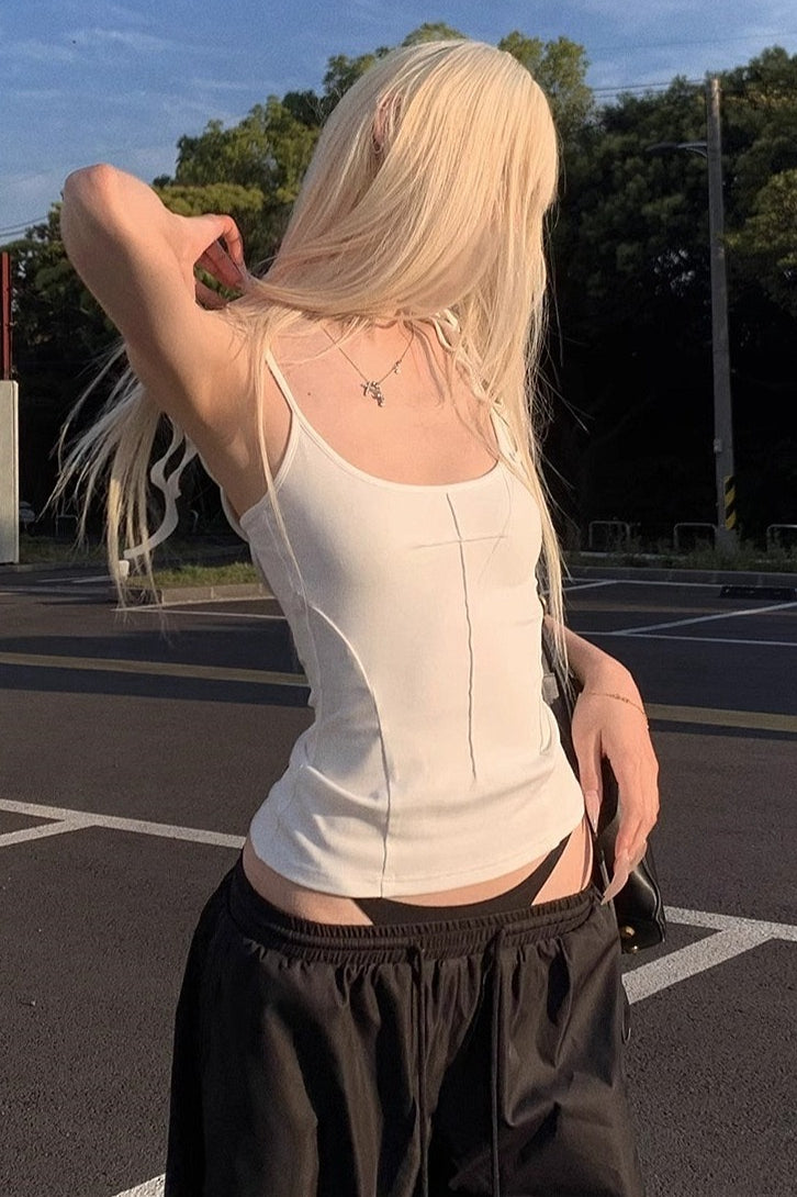 Angel Wing Solid Casual Cami Top image 1