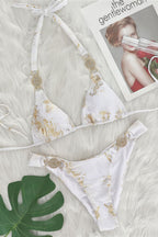 Snake Print Gold Diamond Bikini Set image 4