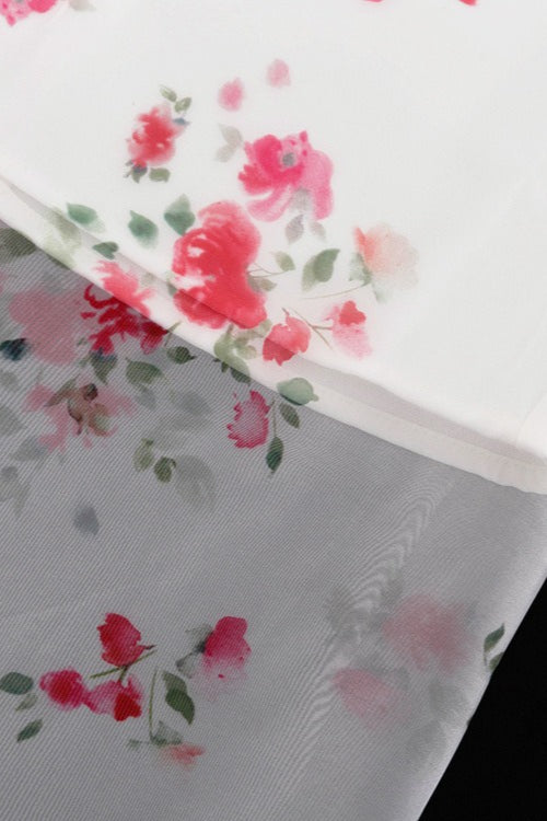 Elegant Floral See Through Split Skirt image 5
