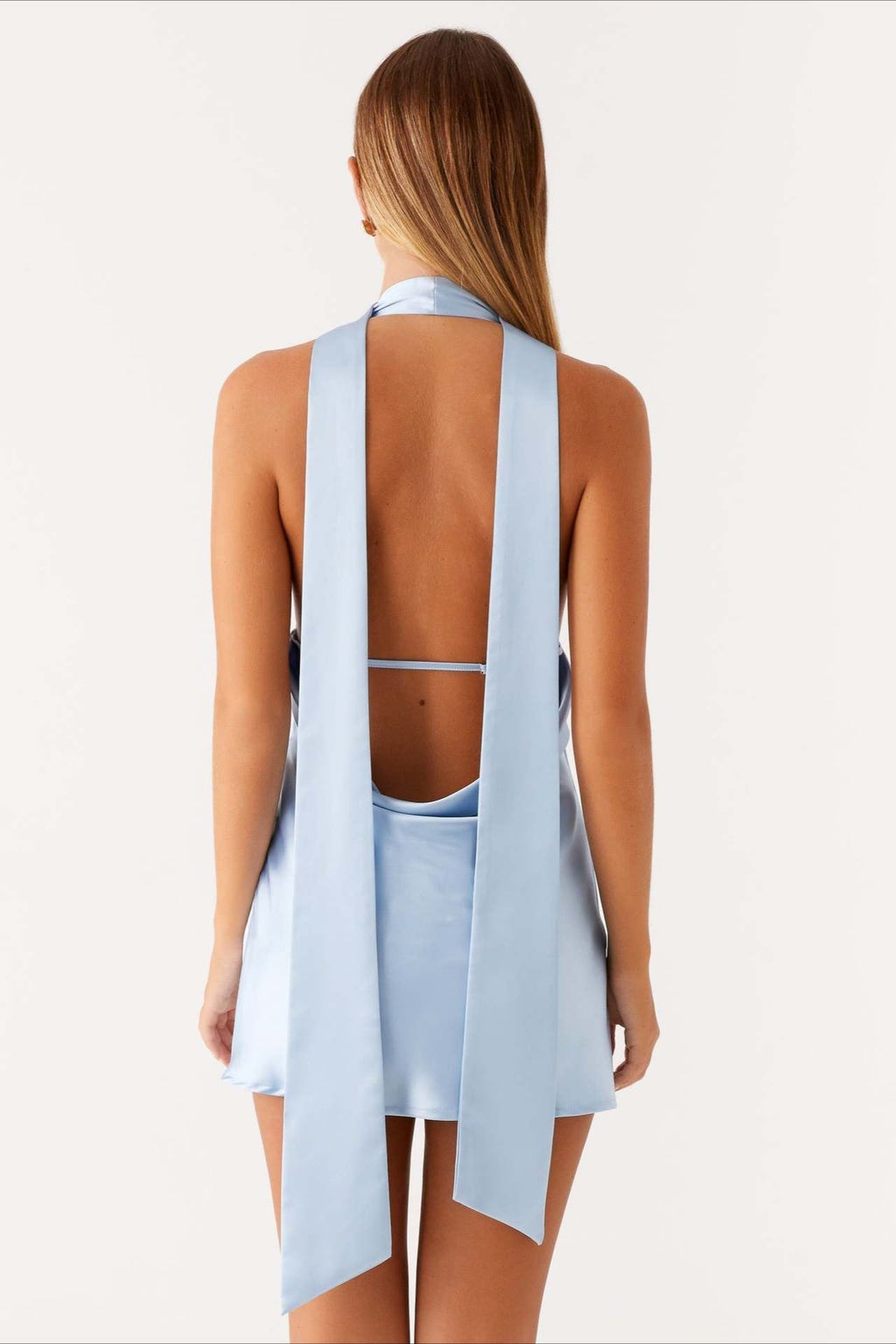 Deep V Backless Ribbon Cocktail Dress image 7