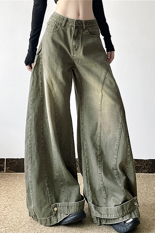 Distressed Bell Bottom Denim Jeans image 2