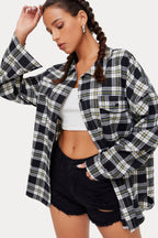 Plaid Stand Collar Button Shirt  Blouse image 33