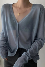 V-Neck Lightweight Knit Cardigan image 1