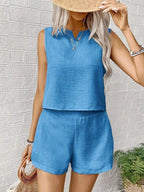 Dulcie Short Set detail view styled for Avrienne