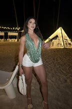 Sequin Halter Backless Top image 1