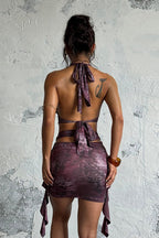 Halter Tie Cutout Backless Bodycon Mini Dress image 4
