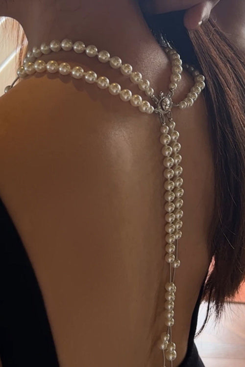 Broken Pearl Three Layer Tassel Saturn NeckLace image 1