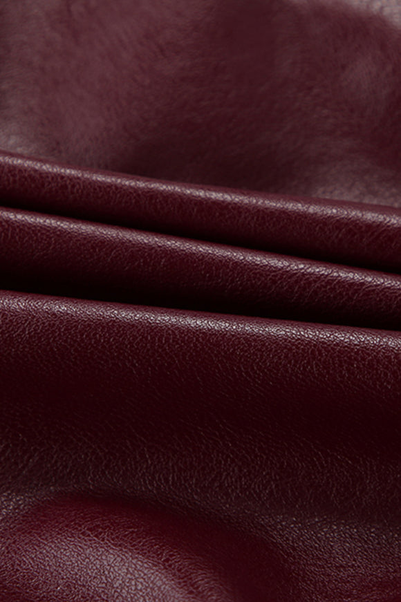 Burgundy Vintage Biker Coat image 10