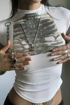 Graffiti Printed Cropped Slim T-shirt image 3