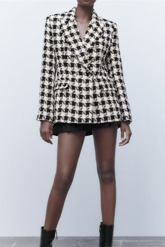 Houndstooth Double Breasted Blazer image 1