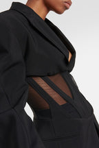 Stylish V-neck Sexy Sheer Mesh Blazer image 2