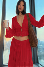 Sexy Lace Chiffon Open Front Wrap Maxi Dress image 7