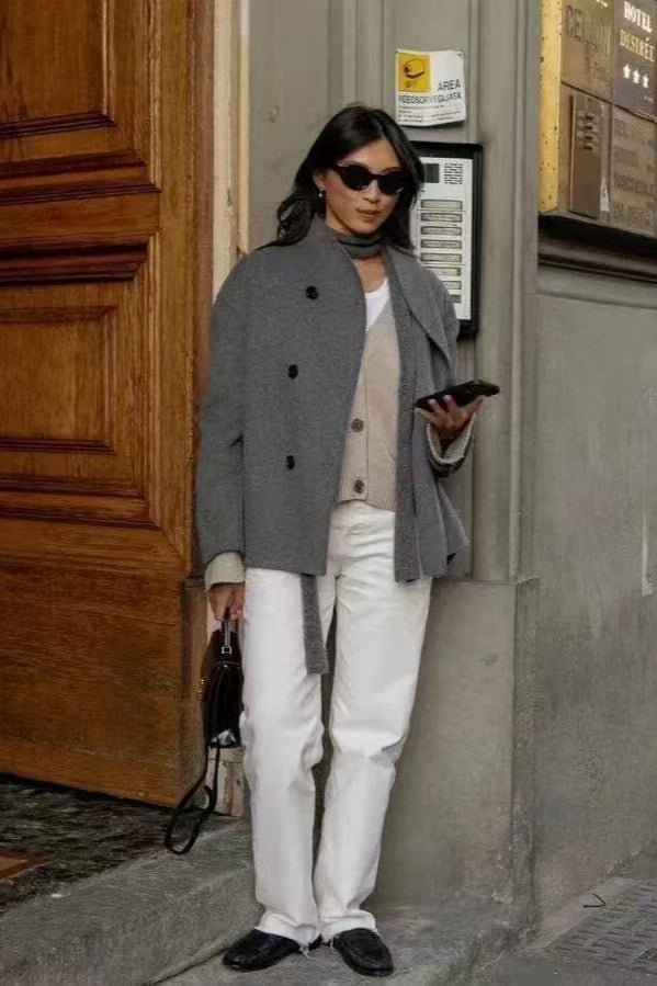Winter Wool Stand Collar Long Jacket image 4