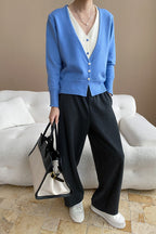 Two-Tone V-Neck Cardigan image 14