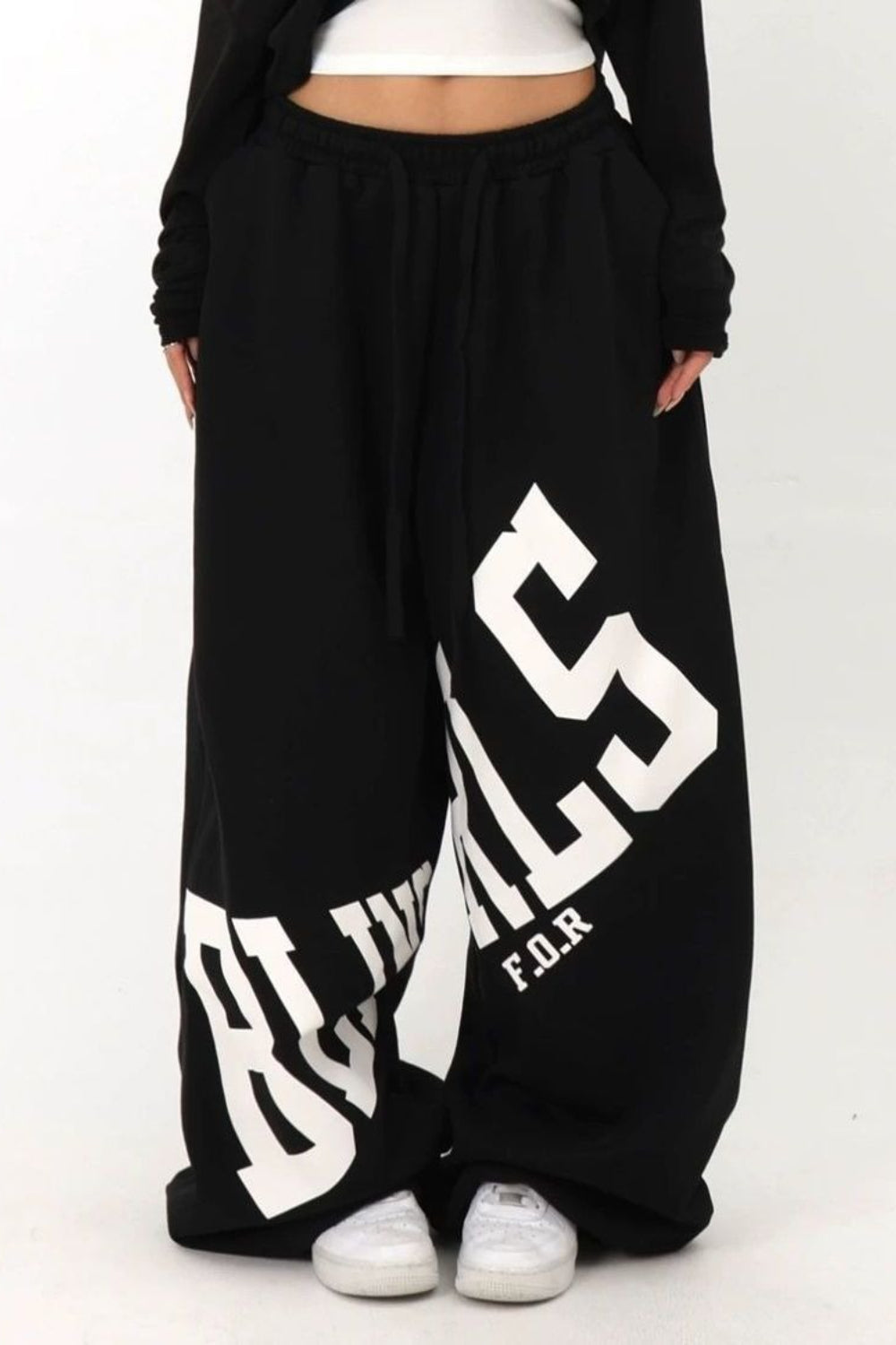 Loose Elastic Letter Printed Casual Pants image 6