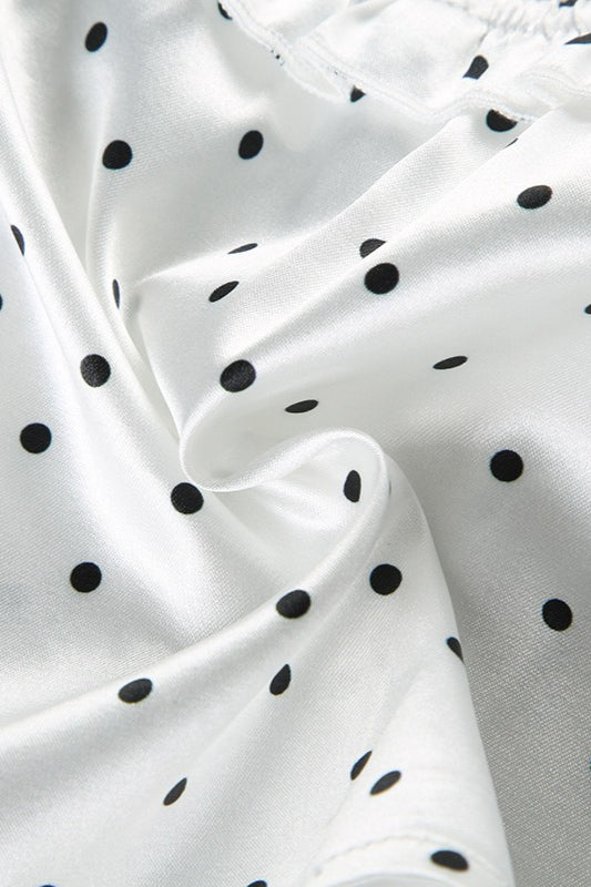 Polka Dot Deep V Bow Tie Cami Crop Top image 3