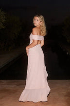 Off-Shoulder Ruffle Mesh Split Maxi Party Dress image 11
