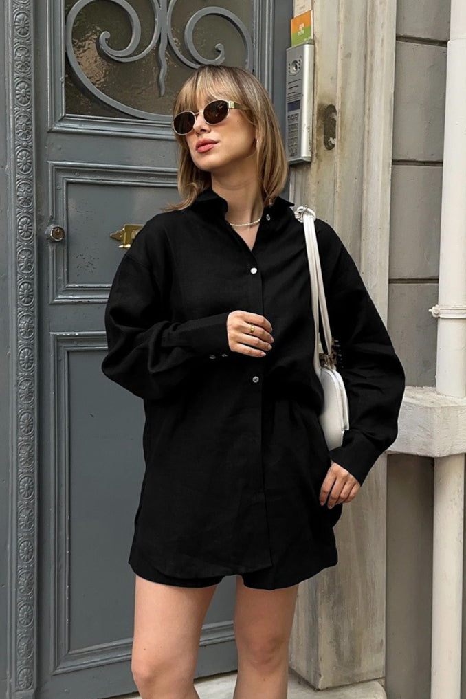 Chic Casual Versatile Cardigan Shorts Two Piece Set image 9