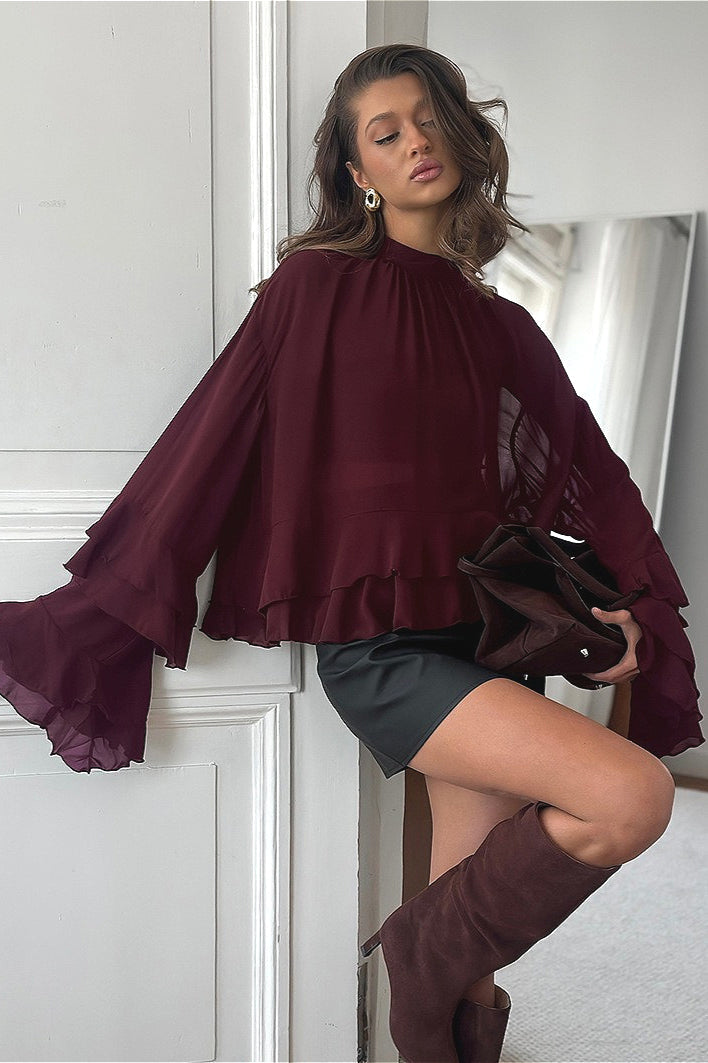 Vintage Ruffled Chiffon Blouse image 1