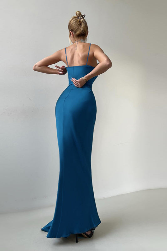 V-Neck Bow Tie Waist-Cinched Bodycon Party Dress image 5