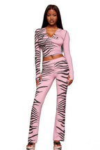 Animal Print Hooded Elastic Two Piece Set image 5