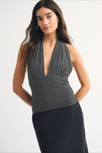 Polka Dot Multiway Tie Mesh Halter Top image 16