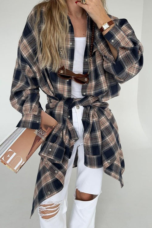 Boyfriend Style Plaid Shirt Blouse image 1