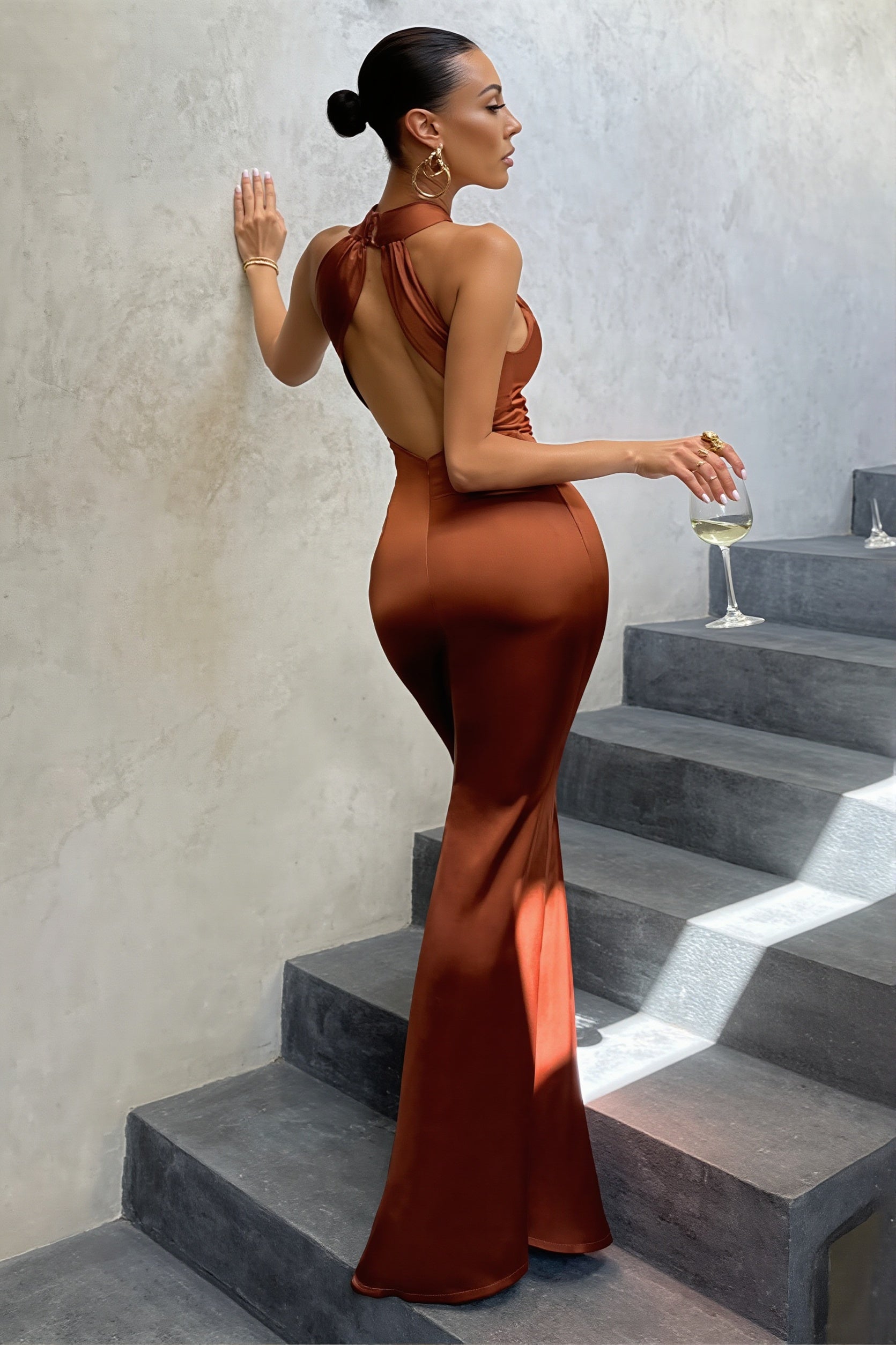 Chic Solid Slim Backless Sleeveless Maxi Dress image 2