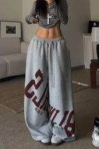 Loose Elastic Letter Printed Casual Pants image 2