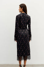 Chic Slim Floral Print Long Sleeve Skirt Set image 3