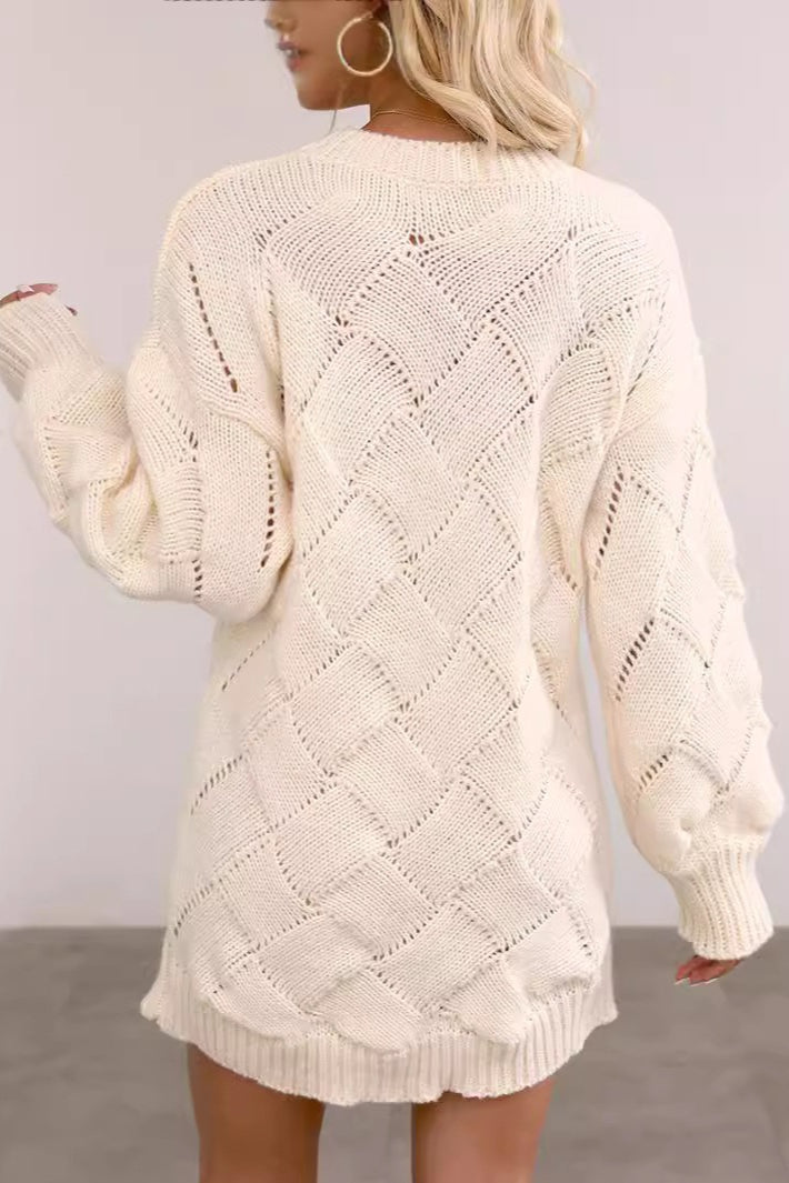 Argyle Knit Bodycon Sweater Dress image 7