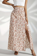 High Waist Split Floral Slim Maxi Skirt image 1