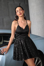 Elegant Strappy Colorblock Party Dress image 1