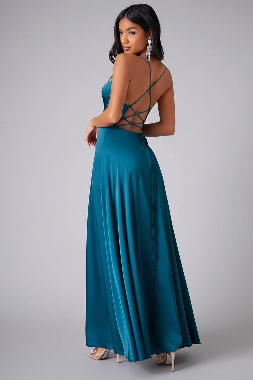 Elegant Spaghetti Strap Ruched Formal Dress image 5