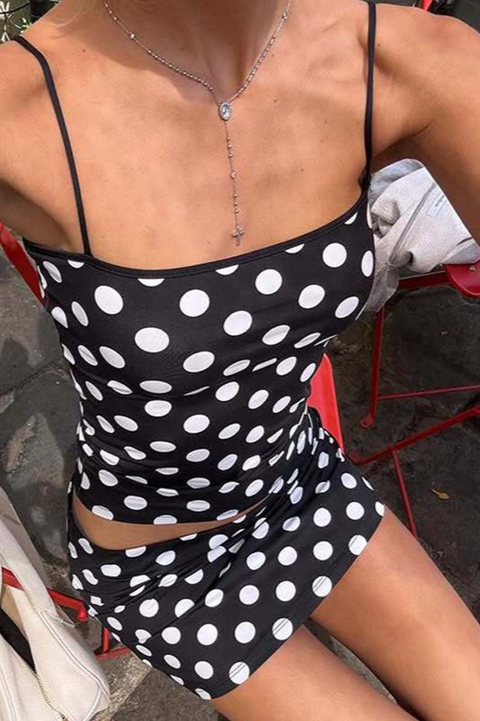 Polka Dot Strapless Skirt Two Pieces Set image 2