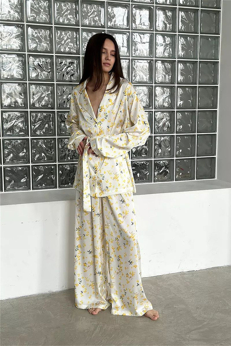 Floral Long Sleeve Cardigan Pants Loungewear Two Piece Set image 1