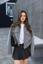Cropped Wool Street Style Jacket image 1