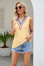 Nicolette Eyelet Tank styled for Avrienne