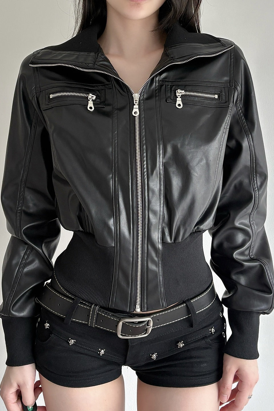 Vintage Waist Cinch Leather Jacket image 2