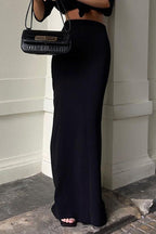 Slim Fit Black Long Pencil Skirt image 3