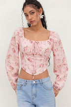 Elegant Floral Long Sleeve Blouse image 1