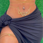 Sexy Alloy Gold Double Snake Waist Body Chain image 2