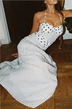 Lace Square Neck Polka Dot Cami Maxi Dress image 1