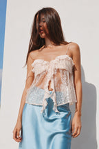 Glitter Ruffle Sequin Cropped Cami Top image 4