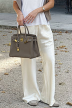 Chic Satin Straight Leg Draped Pants image 5